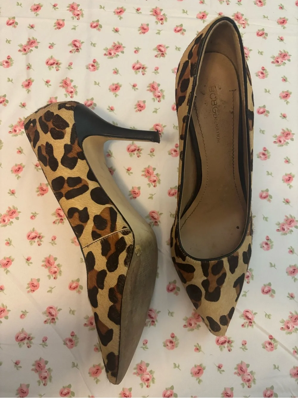 BCBGeneration Leopard-Print Pointed Toe Pumps